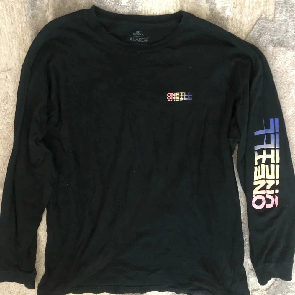 O'Neill Black Long Sleeve Tee with Multicolor Logo